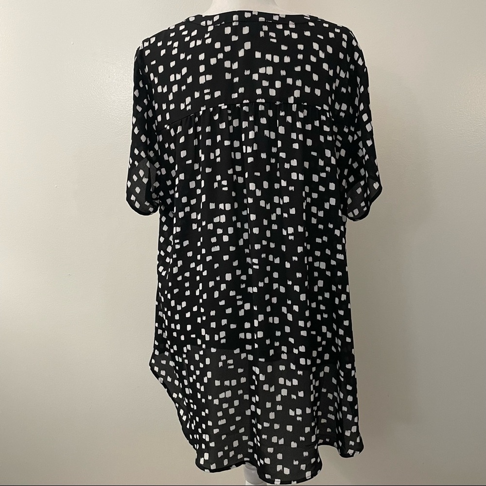 Georgette Dots Split Neck Top - image 6